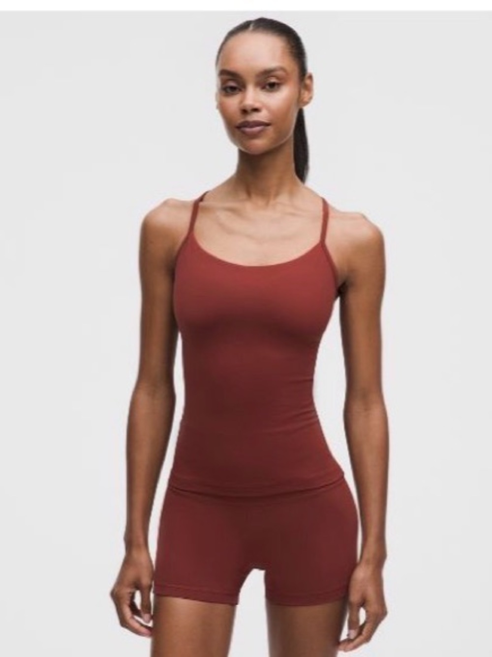 lululemon athletica Rust-Colored Slim Spaghetti Strap Camisole
